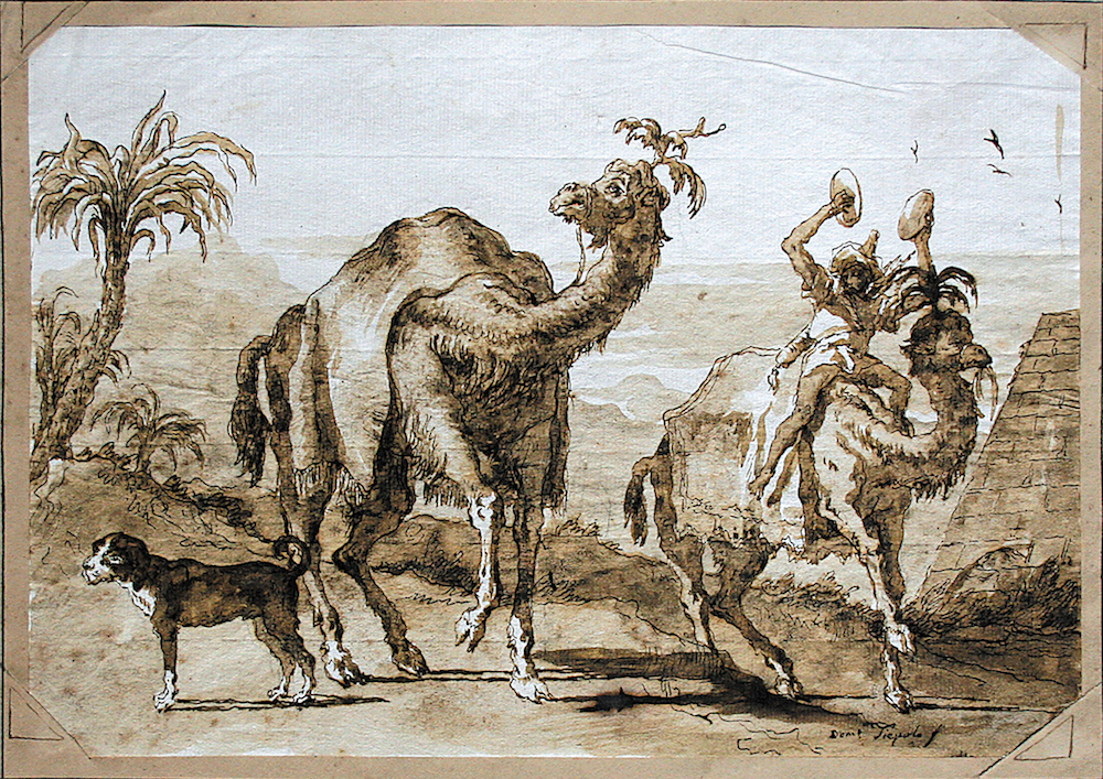 Д.Д. Тьеполо. Восточный пейзаж с верблюдами – Б., сепия