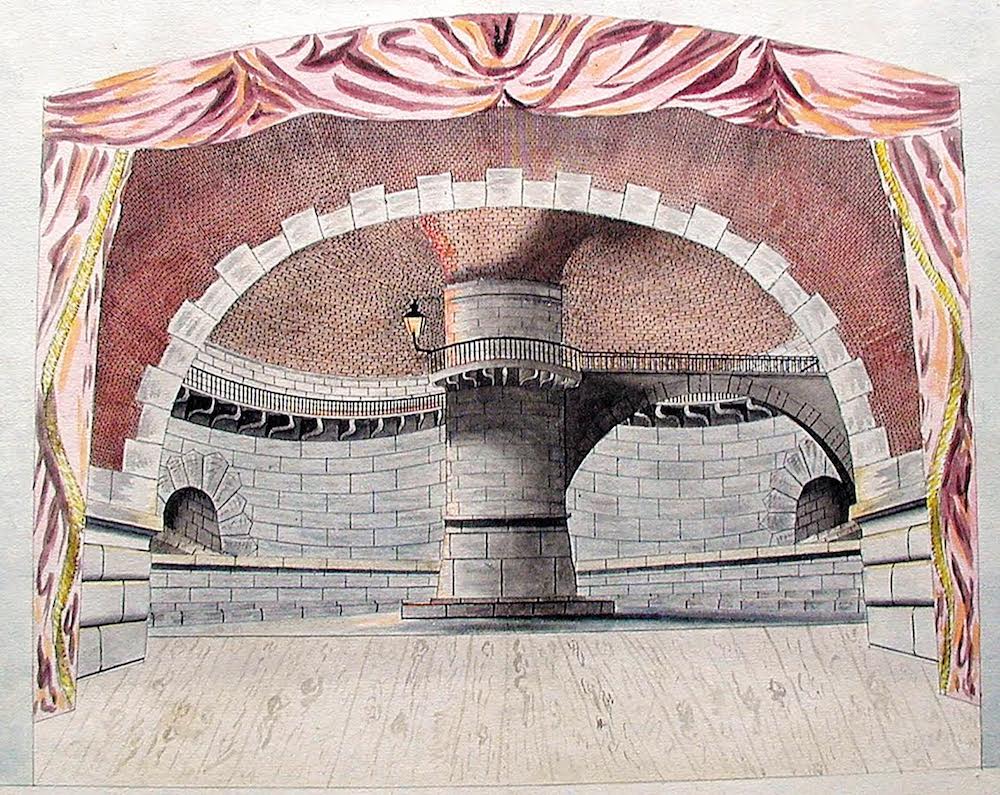 Неизвестный художник. Рисунок с декорации П.Гонзаги «Тюрьма». 1-я пол. XIX в.