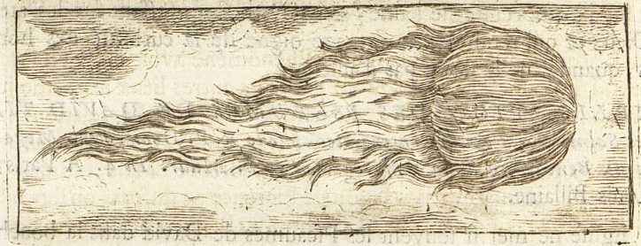 Вид кометы, пролетевшей над Флоренцией 31 марта 1676 г. Le Journal des sçavans, pour l'année MDCLXXVI. Nouvelle edition. Paris, 1717. РК №11965. - Р. 66.