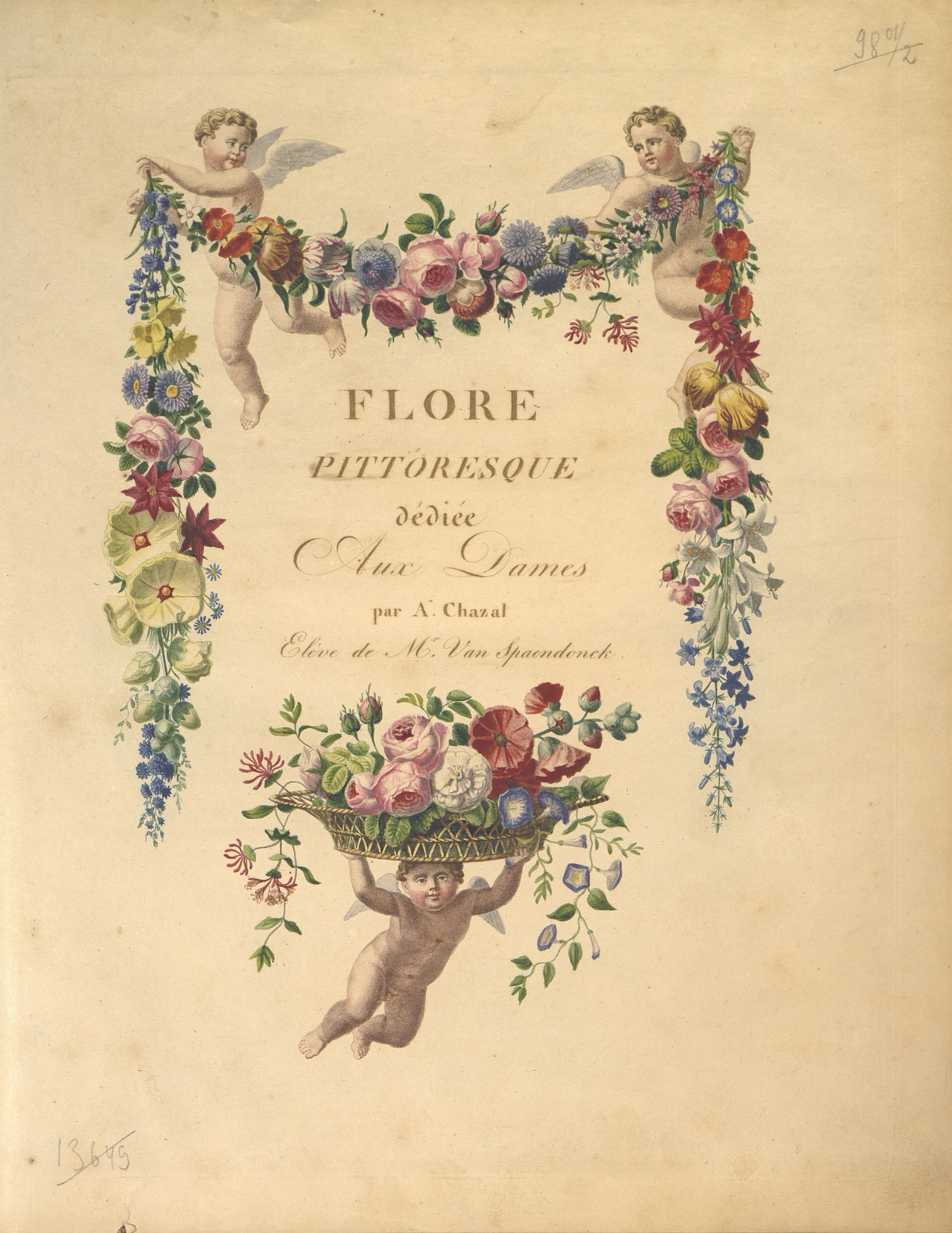 1.	Титульный лист альбома Антуана Шазаля «Прекрасная флора, посвященная дамам» (Париж, 1820 г. / РК инв. № РК 13612).