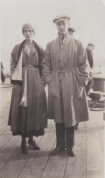 Ирина и Феликс Юсуповы на палубе "Мальборо". Апрель 1919г.