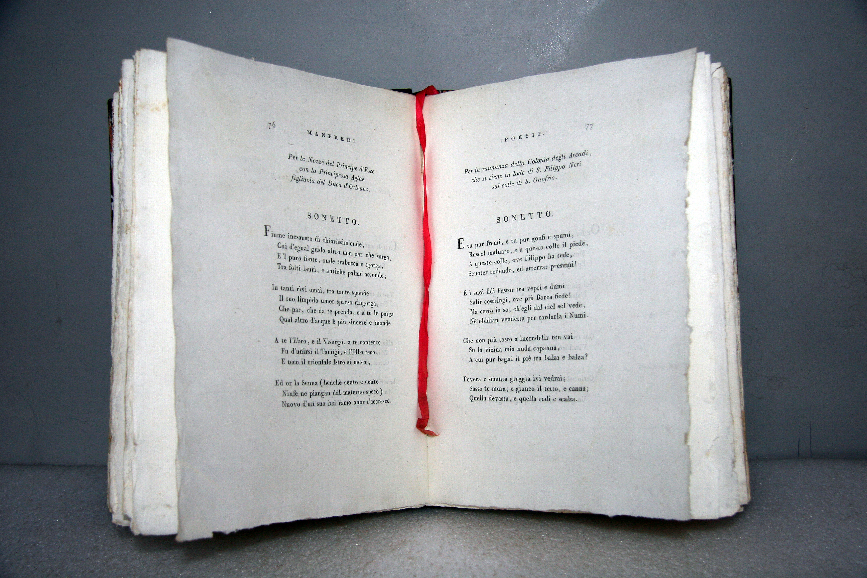 Разворот: страницы с текстом. Э. Манфреди. Поэзия. – Парма, 1793
