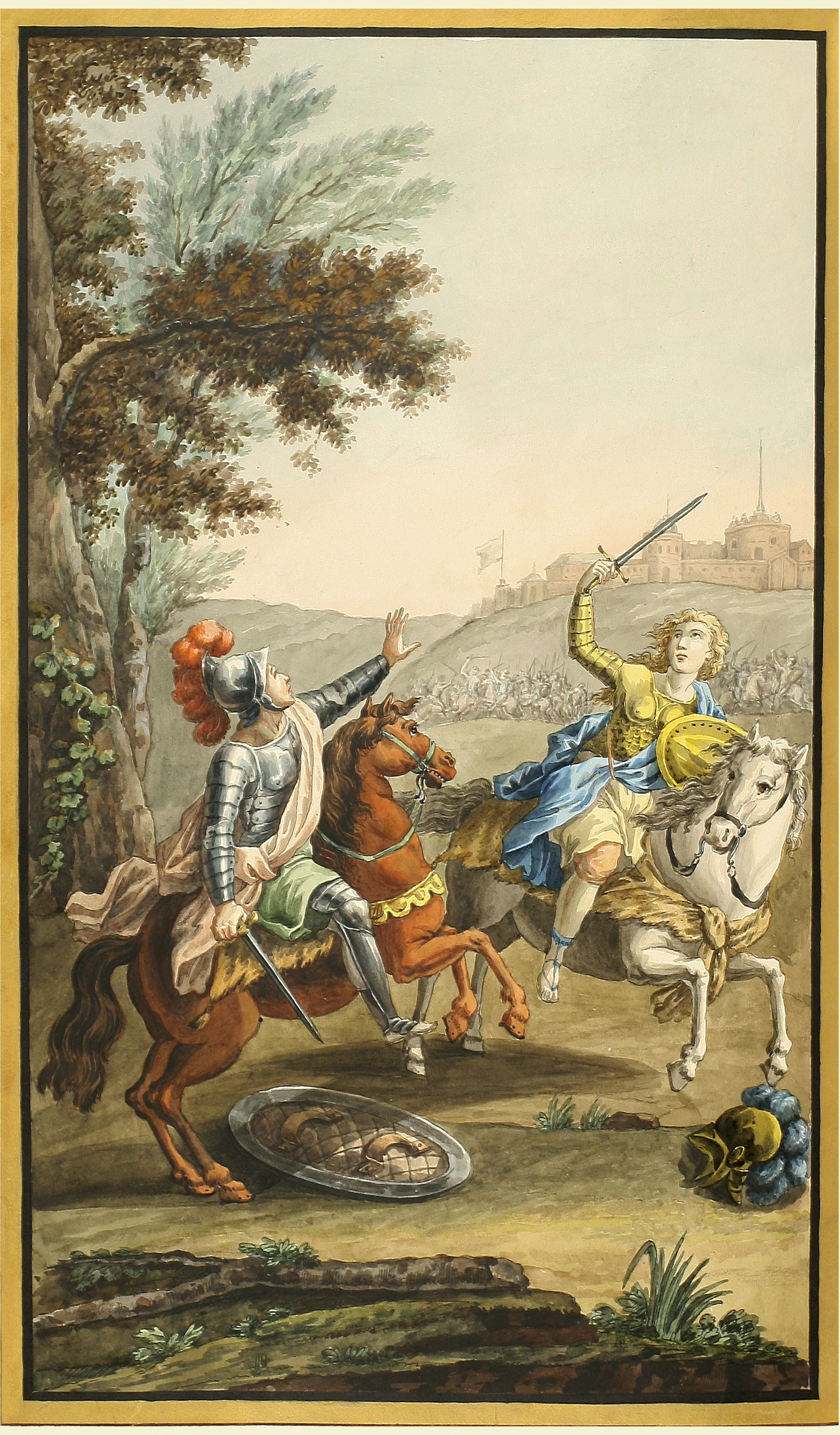 5) Tasso T. La Jerusalemme liberata... T. I. Parma : Co’Tipi Bodonoani, 1794. – Иллюстрация к песни 3
